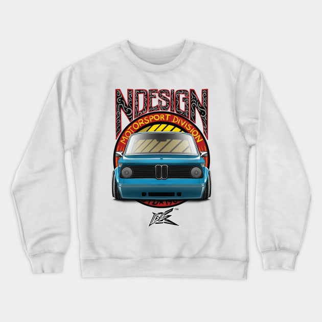 bmw 2002 blue Crewneck Sweatshirt by naquash